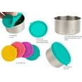 thumbnail image 2 of The Pinwheelers Stackable Duo | Mini Stainless Steel Containers w/ Insulated Lunch Bag - Blue/Green, 2 of 3