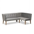 thumbnail image 2 of Baxton Studio Stewart Mid-Century Modern Grey Velvet Upholstered and Walnut Brown Finished Wood 2-Piece Dining Nook, 2 of 7