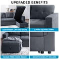 thumbnail image 3 of Laura Reversible Sleeper Sectional Sofa Storage Chaise-Color:Dark Gray,Fabric:Velvet, 3 of 9