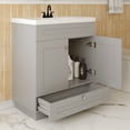 thumbnail image 3 of 30" Single Bathroom Vanity with Sink Top Combo, Free-Standing Vanity Base Cabinet with Soft Close Drawer and Door, Single Hole Undermount Ceramic Basin, Gray (Faucet and Drain not Included), 3 of 7