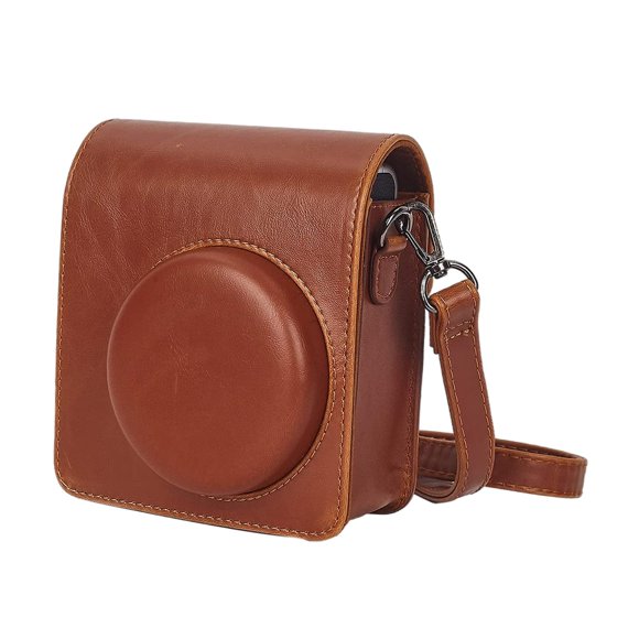 Estuche para cámara/Bolsa de material cuero PU/Cubierta protectora portátil pequeña protectora Vintage correa ajustable suave bolsa de material cuero PU para Mini 40 marrón Yotijar Funda de cámara