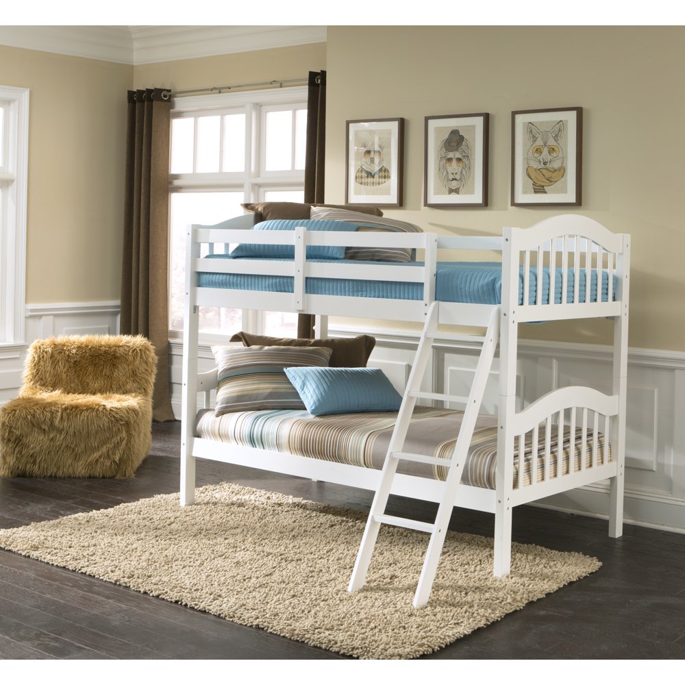 Storkcraft Long Horn Twin Over Twin Solid Hardwood Bunk Bed White