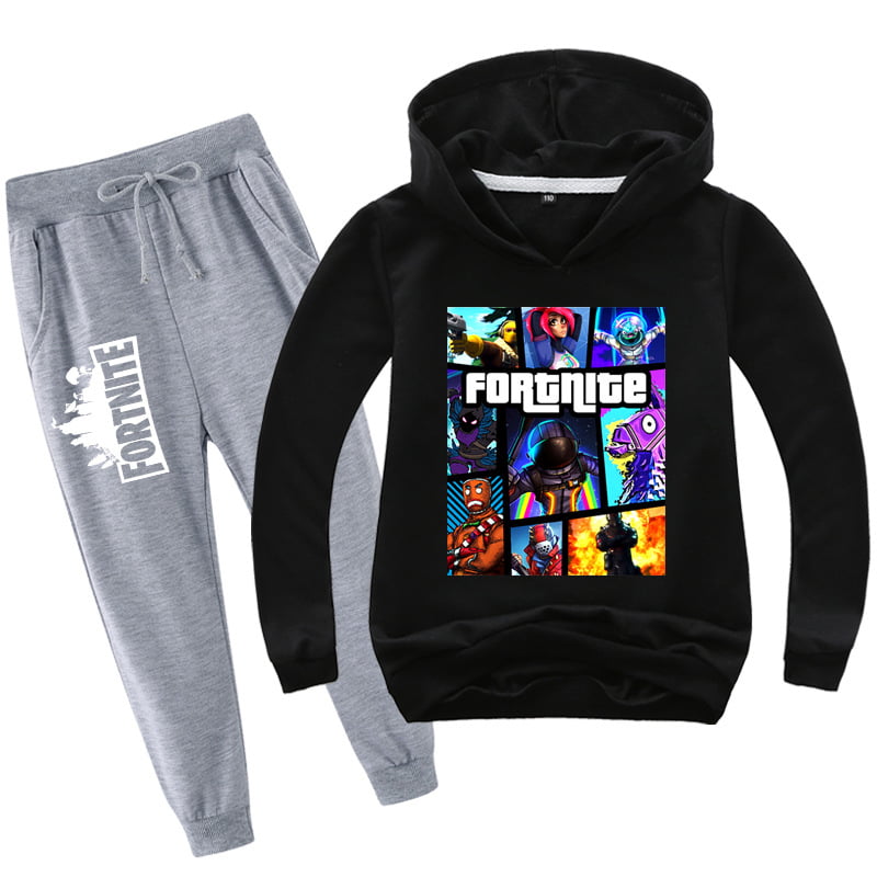 Warm Heart Fortnite Kids Hoodie and Sweatpants Pullover Casual Sweatshirt Tracksuit for Boys Girls