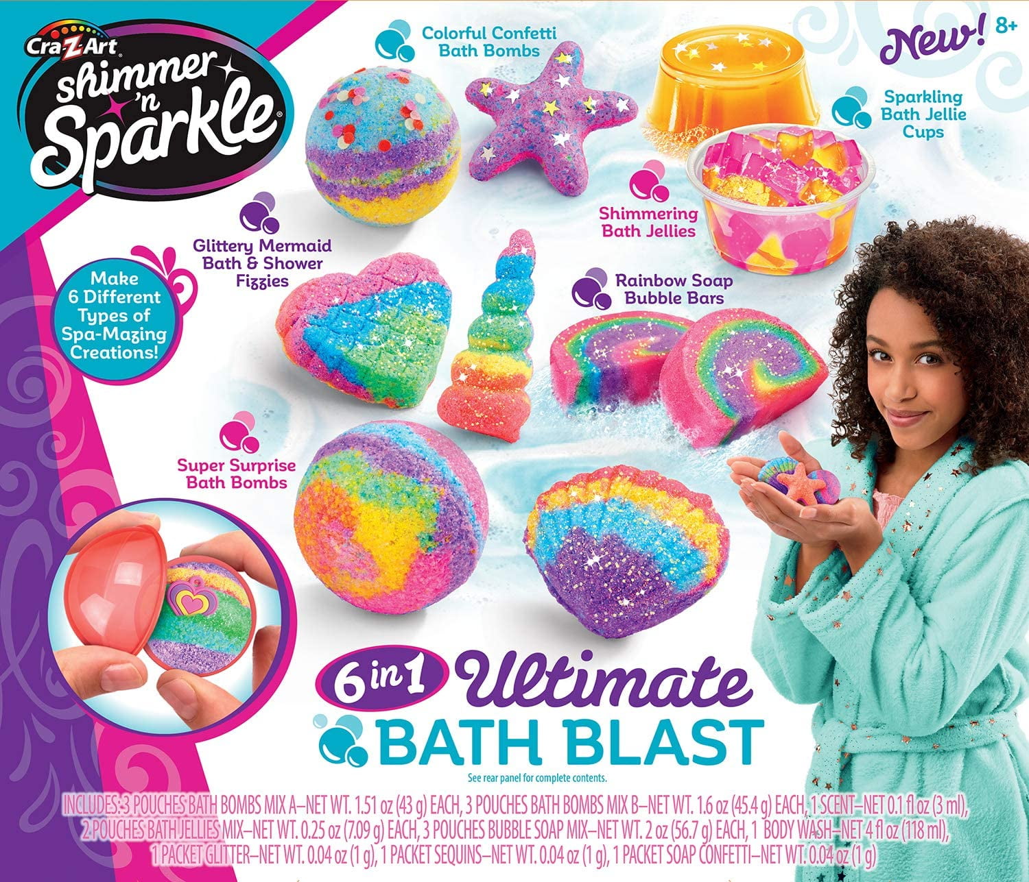 Cra-Z-Art Shimmer & Sparkle 6 N 1 Ultimate Bath Blast 