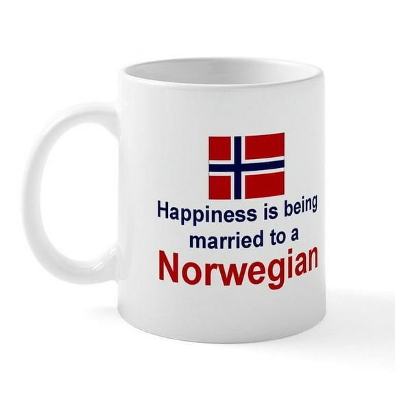 CafePress - Happily Married To A Norwegian Mug - 11 oz Ceramic Mug - Novelty Coffee Tea Cup