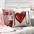 thumbnail image 3 of Valentine''s Day Pillow Covers 18x18 Inch Set of 4 Hugs and Kisses I Love You Decor Throw Pillow Covers Happy Valentine Stripe Decorative Throw Pillows Valentines Day Decor for Home Sofa 164B, 3 of 6