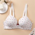 thumbnail image 4 of Uobin Plus Size Heart Print Underwire Push Up Bra, Cute Bow Decor V Neck Brassiere, Adjustable Thin Strap Back Hook Everyday Women Underwear, 4 of 6
