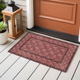 thumbnail image 4 of Bohemian Front Door Rugs 2x3 ft Dark Red Vintage Flowers Texture Traditional Ethnic Small Rug for Entryway Non Slip Washable Bathroom Door Mat Absorbent Floor Mat for Indoor Entrance, 4 of 9
