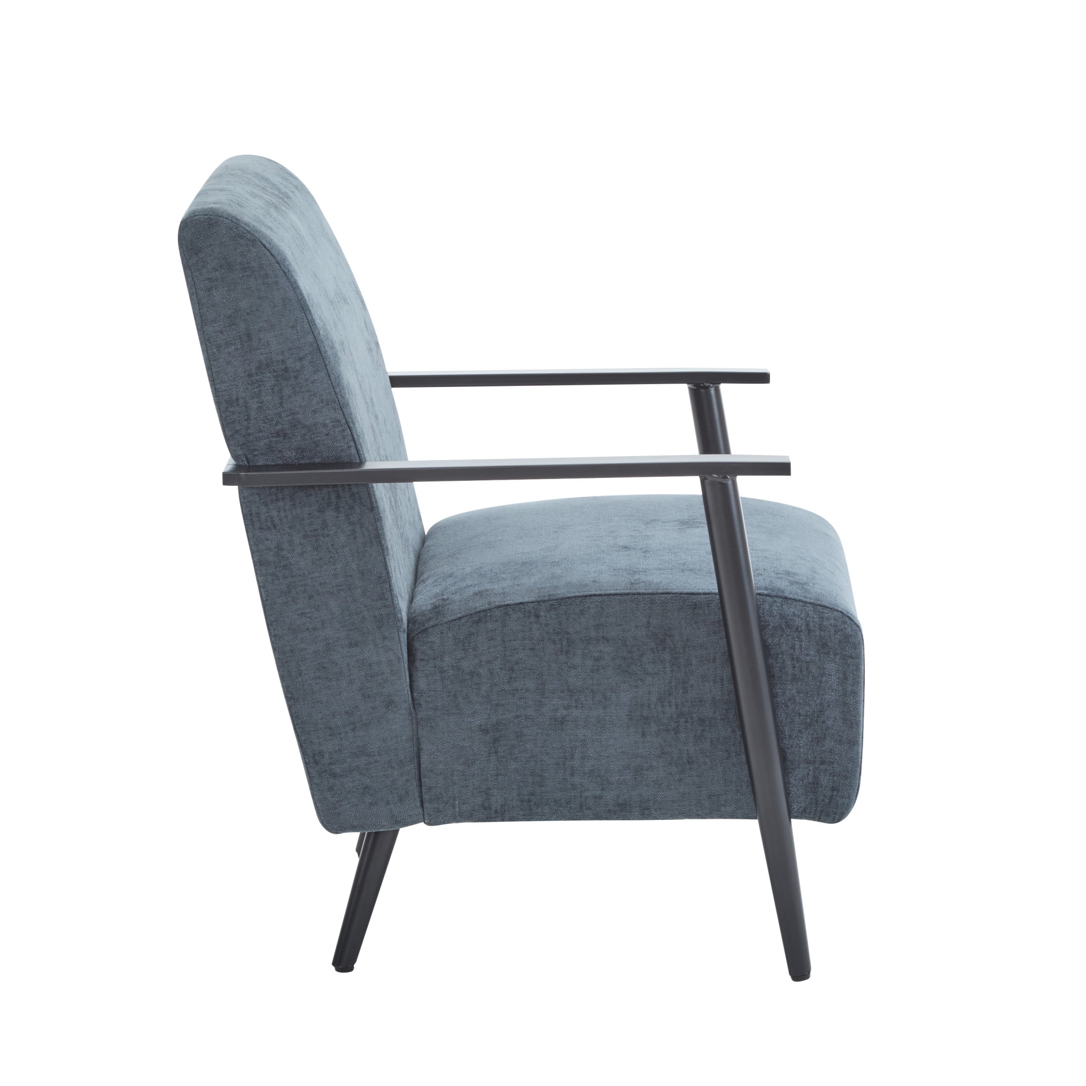 Briar Modern Blue Gray Upholstered Lounge Chair with Metal Frame