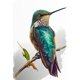 thumbnail image 1 of Vintage Placa Metal Colibrí Rectangular Pintura Hierro Arte La Pared 20x30cm, 1 of 9