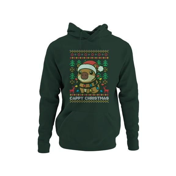 Festive Capybara Christmas Sweater Men's Hoodie