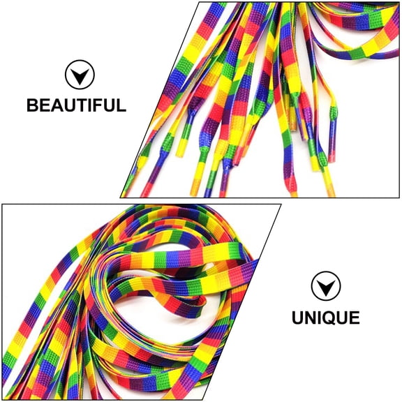 LOLIPPYY Pattern Shoelace in Multi Color for Shoes Polyester Flat Laces to Your Footwear