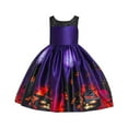 thumbnail image 2 of LOVZFMLL Robe pour Enfants Sans Manches Col Rond Imprimé Citrouille Halloween Robe de Jeu de Rôle Robe Décontractée Sans Manches Col Rond, 2 of 4