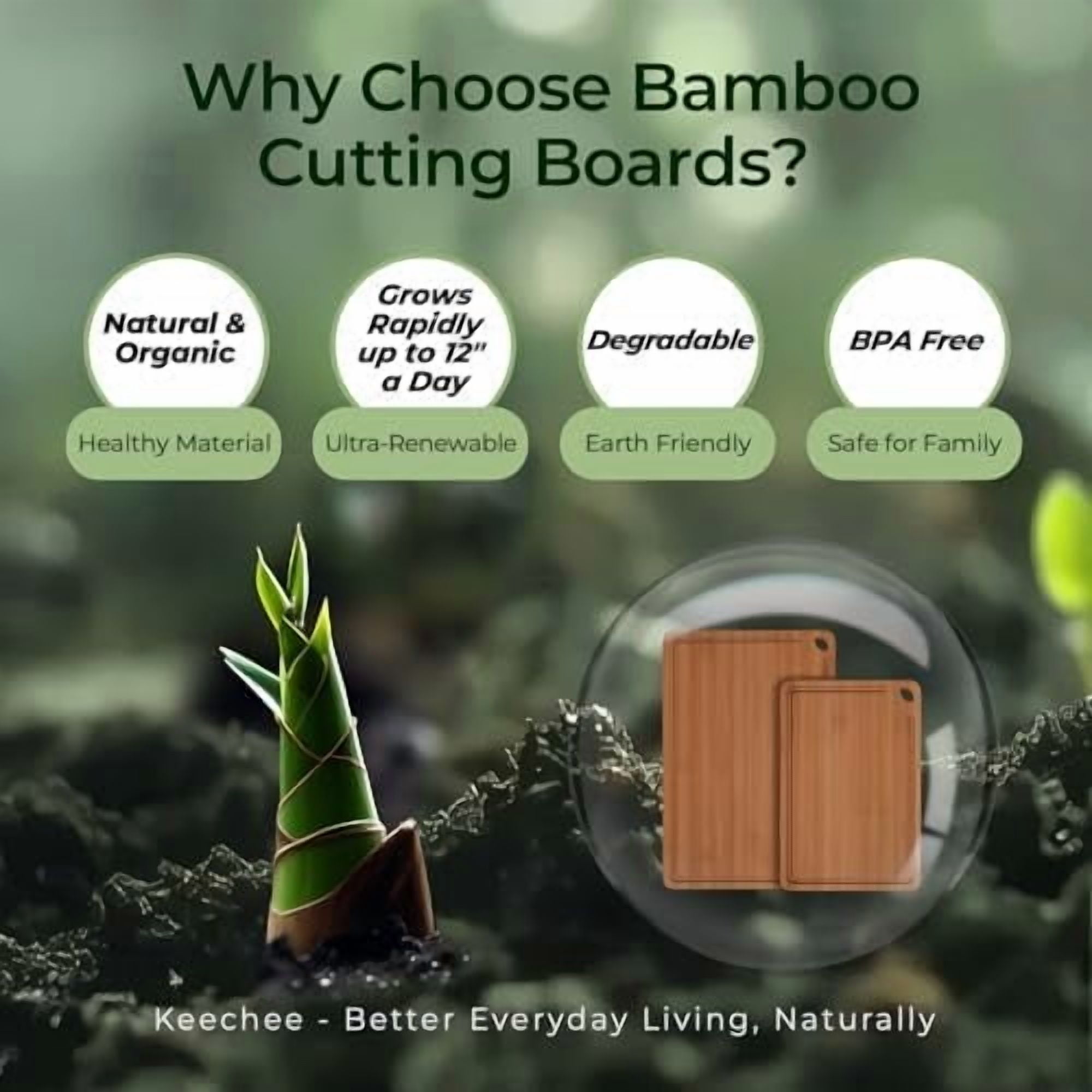 Butcher Block 2-Pcs Carbonized Bamboo Cutting Board Set With Juice Groove For Meal Prep & Cheese Serving - Ideal Kitchen Gift Set of 2 (M+L)