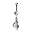 thumbnail image 1 of Accesorio de barra para Piercing corporal, hipoalergénico, con garra de águila y perlas a la moda, 1 of 8