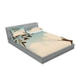 thumbnail image 2 of Ambesonne Colorful Fitted Sheet & Pillow Sham Set, Flying Pigeons Birds, Full, Multicolor, 2 of 2
