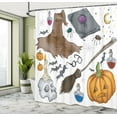 thumbnail image 5 of Ambesonne Halloween Shower Curtain, Pumpkin Skull, 69"Wx84"L, Multicolor, 5 of 5