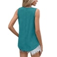 thumbnail image 6 of MOSHU V Neck Tank Tops for Women Flowy Pleated Sleeveless Shirts Loose Fit Women Tops Dressy Curved Hem Summer Tops, 6 of 12