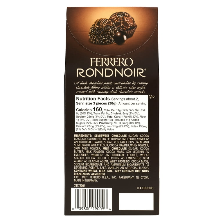 Ferrero Rondnoir Dark Chocolate Candy, Bundle 2-pack, 16 count