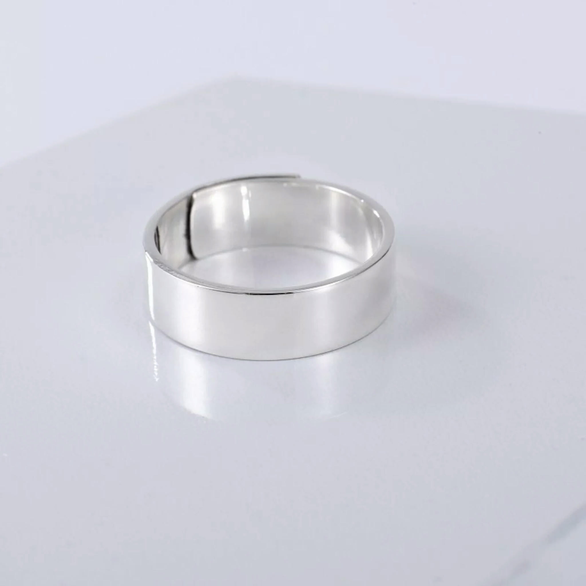 HOOUN Pure S999 Silver Band Men Women Gift Simple Glossy