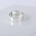 thumbnail image 3 of HOOUN Pure S999 Silver Band Men Women Gift Simple Glossy Adjustable Ring, 3 of 4