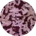 thumbnail image 1 of Ahgly Company Indoor Round Abstract Plum Purple Oriental Area Rugs, 5' Round, 1 of 6