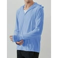 thumbnail image 2 of Inadays Men's UPF 50+ Sun Protection Full Zip Hoodie Jacket with Thumbholes Lightweight Long Sleeve Sun Shirt Fishing Hiking Outdoor Cooling Shirts, SKy Blue, S, 2 of 8