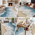 thumbnail image 6 of Abstract Beach Wave Washable Living Room Rugs 5'x7', Blue Watercolor Modern Art Low Pile Throw Large Area Rugs Non-Slip Sturdy Edge Binding Carpet for Dining Room Bedside Kitchen, 6 of 9