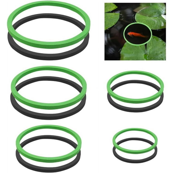 10Pcs 2 Colors Aquarium Floating Plant Rings Fish Feeding Rings Set 5 Sizes Foam Floating Plant Corral Round Fish Feeder Rings Fish Tank Plant Ring