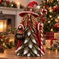 thumbnail image 2 of Christmas Witch Figurine, Holiday Tabletop Centerpiece Decor, Winter Rustic Statue with Candy Cane, Cauldron and Pine Accents for Mantel and Shelf, 2 of 6