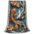 thumbnail image 2 of Pofeuu Colorful Koi Fish Art Print Ultra-Soft Micro Fleece Blanket,for Bed Or Sofa,All Season Throw Blankets Flannel Blanket-40"x30", 2 of 7
