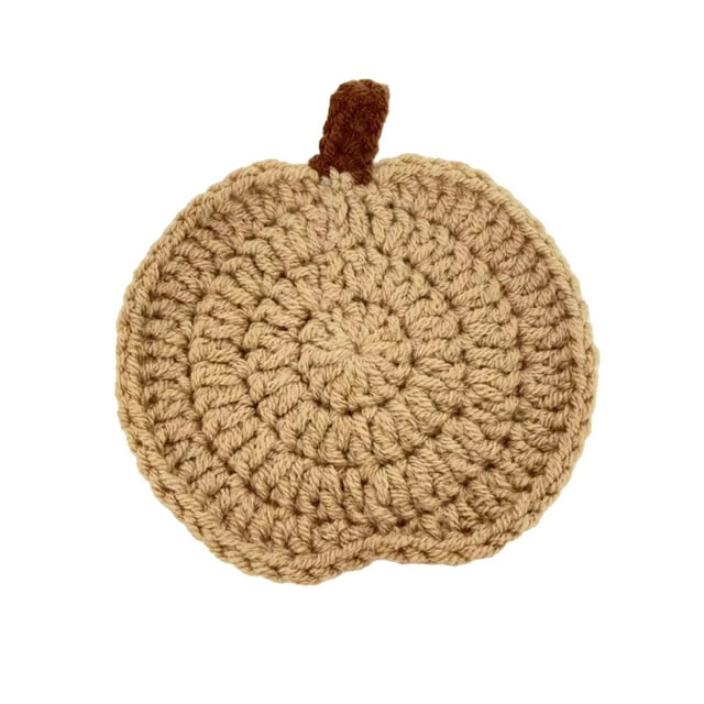 Décorations de Fête d'Halloween Tapis de Tasse Citrouille Automne Fait Main Crochet Décoration de Table de Boisson Récoltes d'Automne Action de Grâce Fête d'Halloween Décoration de Table Maison Action de Grâce