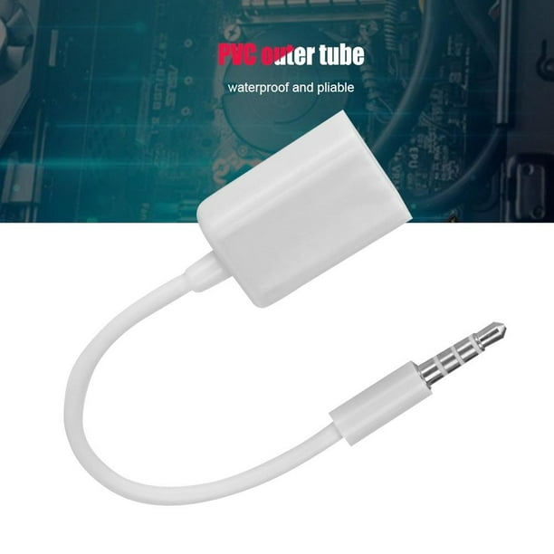 CABLEPELADO Câble adaptateur USB femelle vers jack 3,5 mm AUX mâle,  convient pour connecter un appareil USB à une prise auxiliaire de voiture,  20 cm