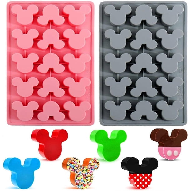 Gummy Mouse Mold Silicone, 2-Pack 15-Cavity Non-Stick Mouse Head Silicone Mold for DIY Gummy Candy, Candy, Chocolate, Jello, Ice Cubes, Dog Treats