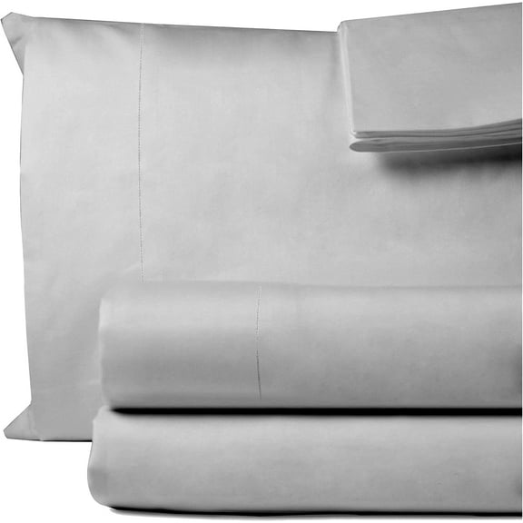 100% Egyptian Cotton Queen Bed Sheets Set 1000 Thread Count Silver Grey Luxury Hotel Soft and Smooth Queen Size Sheet Set 16" Deep Pocket Sateen Weave Extra Long Staple Cotton 4 Piece Bedding