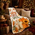 thumbnail image 3 of Pumpkin Spice Mood Illustration Autumn Maple Leaf, Cozy Friendship Quote Scene, Warm Flannel Blanket for Living Room and Reading Nook, Art Lovers Thanksgiving Gift, Artistic Home Decor, 3 of 9