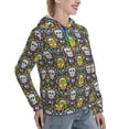 thumbnail image 6 of Daiia Sugar Skulls Pattern Women's Fashion Hoodies & Sweatshirts with Kangaroo Pocket Hooded Sweatshirt with Eye-catching Drawstrings-Medium, 6 of 7