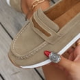 thumbnail image 6 of Women's Suede Leather Casual Penny Loafers Ladies Retro Classic Flats Dress Shoes Comfortable Slip On Fashion Boat Shoes Brown Size 6, 6 of 9