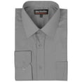 thumbnail image 2 of Men's Classic Long Sleeve Solid Color Barrel Cuff Dress Shirt (Grey, Large 36/37), 2 of 2