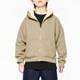 thumbnail image 6 of Jinhomg Unisex Boys Girls Fleece Jacket Winter Warm Sherpa Lined Zip Up Sweatshirt Kid's Hoodie Outerwear Khaki 130, 6 of 8