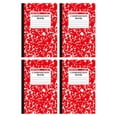 thumbnail image 2 of DLMCUH 4 Pack Wide Ruled Composition Notebook,Marble Hard Cover College Ruled Composition Book,Sewn Binding Journal,30 Sheets/60 Pages,5.5"x8.2" Thick Lined Paper Notebook,Classroom Must Have(Red), 2 of 8