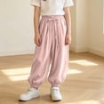 thumbnail image 6 of FAIWAD Joggers for Girls Loose Drawstring Waist Pants with Pockets Kids Casual Outdoor Clothes, 6 of 9