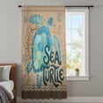 thumbnail image 3 of Vintage Sea Turtle Sheer Curtains 45 Inches Long, Brown Nautical Anchor Bubbles Coastal Light Filering Curtains, Breathable Simi Curtain Privacy Drapes for Kitchen Bathroom Small Window Treatment, 3 of 9