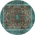 thumbnail image 1 of Ahgly Company Indoor Round Persian Light Blue Traditional Area Rugs, 8' Round, 1 of 4