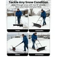 thumbnail image 4 of Pelle à Neige en Acier Robuste de 36 Pouces avec Roues, Lame Inclinée Réglable et Poignée Ergonomique en U, Roues Tout-Terrain Antidérapantes à 5 Hauteurs – pour Entrées, Trottoirs, Cours, 4 of 8