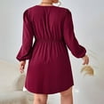 thumbnail image 4 of Yesfashion Women's Plus Size V Neck Wrap Casual Long Sleeve High Waist Party Business Work Midi Dress, 4 of 5