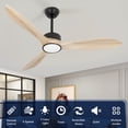 thumbnail image 2 of Wozzio 52-Inch Ceiling Fan with Integrated LED Light and Remote Control, 2 of 10