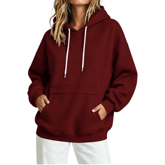Njagoc3 Women Hoodies Sweatshirts Sweaters Hooded Oversized Long Sleeve Crewneck Shirts Fall Winter Outfits Pocket