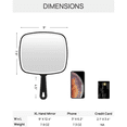 thumbnail image 6 of Extra Large Hand Mirror, Hand Mirror for Men,Salon Barber Hairdressing Handheld Mirror with Handle,Travel Mirror (Square Black 9" x 12.4"), 6 of 8