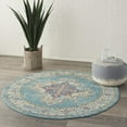 thumbnail image 2 of 4â€™ Round Light Blue Distressed Medallion Area Rug, 2 of 6